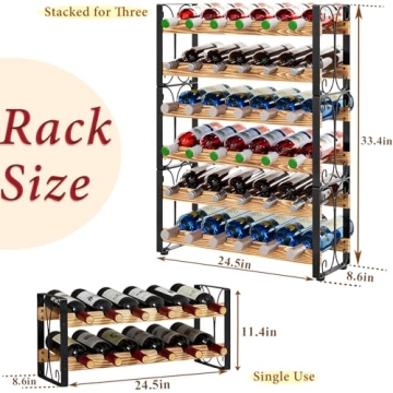 Elegant Stackable Wine Rack for 36 Bottles
