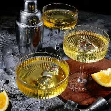 YOUKI Martini Glasses Set of 4 - Perfect Cocktail Glassware