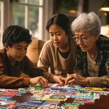 White Mountain Christmas Carols Christmas Puzzles 1000 Pieces Collage Winter Jigsaw Puzzle for Adults and Family