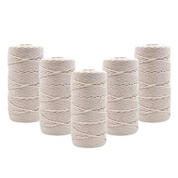 Macrame Cord 3mm 109 Yard 100% Natural Cotton Wall Hanging Plant Hanger Craft Making Knitting Cord R...