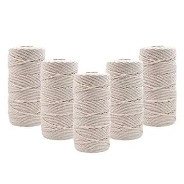 Macrame Cord 3mm 109 Yard 100% Natural Cotton Wall Hanging Plant Hanger Craft Making Knitting Cord R...