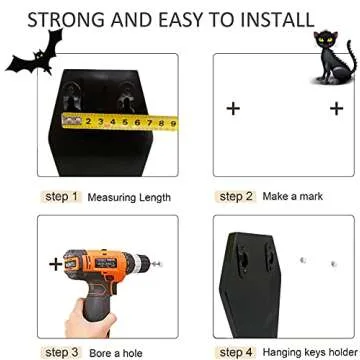 Daytonightdecors Large Coffin Key Holder, Gothic Jewelry Holder, Gothic Decor for Bedroom Bathroom or Kitchen, Spooky Holder for Hanging Coat, Towel, Mug & Keychains