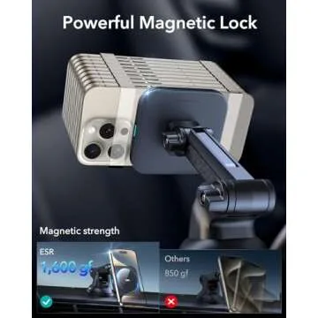ESR for MagSafe Car Mount Charger, for MagSafe Car Charger, Dashboard/Windshield Magnetic Wireless Car Charger, 360° Rotation, Magnetic Car Phone Holder for iPhone 16/15/14/13/12, S25, Fast Charging
