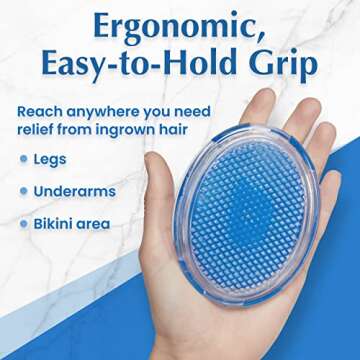 Dylonic Exfoliating Body Scrub Razor Bump Brush and Ingrown Hairs Solution - Skin Exfoliator for Body Shaving Irritation, Strawberry Legs, Armpit, Bikini Line - Body Exfoliator Scrubber Loofah