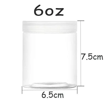 15 Pack 6oz Clear Plastic Storage Jars for Food & Crafts