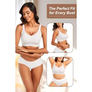 Vertvie Women's Seamless Wireless Push Up Bras with Support and Lift No Underwire Bralettes Full Coverage Sport Everyday Bra (White,Small)