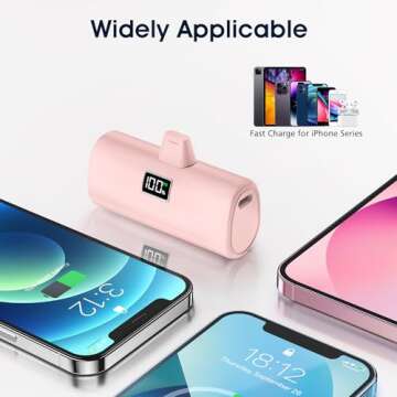 JEJILL Portable Charger for iPhone, 20W PD Fast Charging - 6000mAh Small Power Bank with LCD Display...