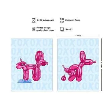 Pop art Bathroom Wall Art & Decor - Preppy Wall Art - Trendy Room Decor - funny Small Bathroom Acces...