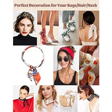 Kcctoo 2Pack Blue Scarfs - Versatile Handbag & Hair Accessories