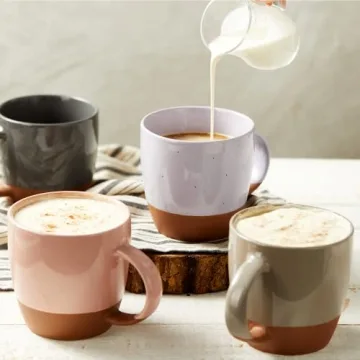 Morandi Color Ceramic Coffee Mugs Set of 6 - 18 oz Cups