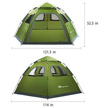 Moon Lence Instant Pop Up Tent Family Camping Tent 4-5 Person Portable Tent Automatic Tent Waterproo...