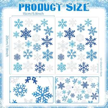 Snowflakes Temporary Tattoos Winter Snowflake Sticker for Kids Glitter Winter Tattoo Fake Tattoo Winter Holiday Party Decorations Blue White Snowflakes Christmas Party Supplies