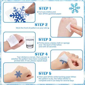 Snowflakes Temporary Tattoos Winter Snowflake Sticker for Kids Glitter Winter Tattoo Fake Tattoo Winter Holiday Party Decorations Blue White Snowflakes Christmas Party Supplies