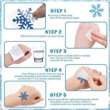 Snowflake Temporary Tattoos for Kids Winter Party Decorations