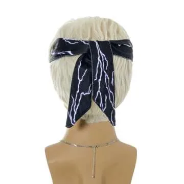 FYXZHUO Men’s Blonde Male Short Layered Wig with Bandanas, Glasses and Necklace Halloween Cosplay Costume Party Natural Hair Wigs