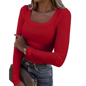 Versatile Roselux Womens Scoop Neck Long Sleeve Tops