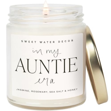 Sweet Water Decor In My Auntie Era Candle - Jasmine, Rosemary, Sea Salt, and Honey Scented Candle - ...