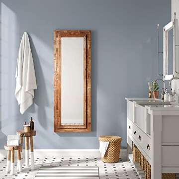 Barnyard Designs 23x64 Leaner Floor Mirror Full Length, Large Rustic Wall Mirror Free Standing, Lean...
