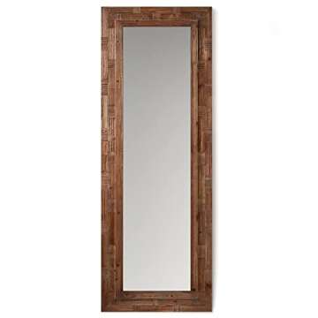 Barnyard Designs 23x64 Leaner Floor Mirror Full Length, Large Rustic Wall Mirror Free Standing, Leaning Hanging Wood Mirror Full Size, Farmhouse Decor Long Mirror Bedroom Living Room, Brown