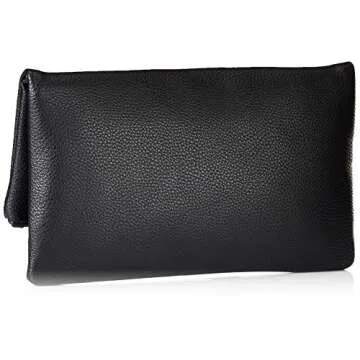 The Drop Women's Southampton Zipper Foldover Clutch, Black, One Size
