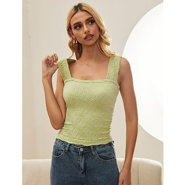 Trendy Square Neck Crop Tank Top for Stylish Women