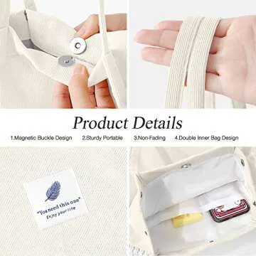 LHMTQVK Corduroy Tote Bags for Women, Large Capacity Corduroy Bag Reusable Grocery Shoulder Bag with Inner Pockets (Beige)