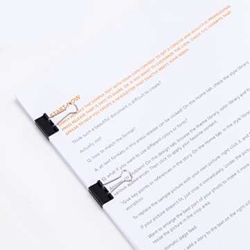 Amazon Basics Small Binder Paper Clips, 144 Count, Black