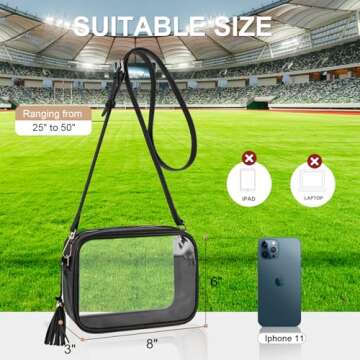 Busiuw Clear Bag for Stadium Events - Stylish Clear Purse for Women