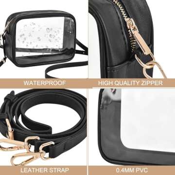 Stylish Busiuw Clear Bag for Concerts & Stadium Events