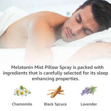 Deep Sleep Pillow Spray - Lavender Chamomile Essential Oils - Fast Acting Aromatherapy Mist for Restful Sleep Relaxation Calming Stress Relief - Bedtime & Shower Spray Luxury Self Care Gift
