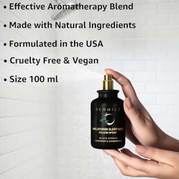 Deep Sleep Pillow Spray - Lavender Chamomile Essential Oils - Fast Acting Aromatherapy Mist for Restful Sleep Relaxation Calming Stress Relief - Bedtime & Shower Spray Luxury Self Care Gift