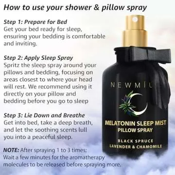 Deep Sleep Pillow Spray - Lavender Chamomile Essential Oils - Fast Acting Aromatherapy Mist for Restful Sleep Relaxation Calming Stress Relief - Bedtime & Shower Spray Luxury Self Care Gift