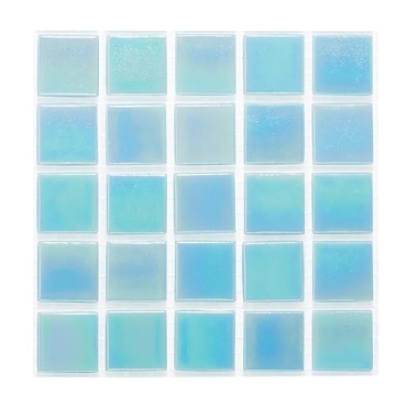URBN Light Sky Blue Iridescent Glass Tile Sample 4-1/3 in