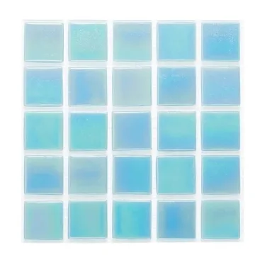 URBN Contemporary Light Sky Blue Iridescent Glass Mosaic Tile Sample - Perfect for Design Projects (...