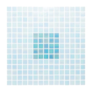 URBN Light Sky Blue Iridescent Glass Tile Sample 4-1/3 in