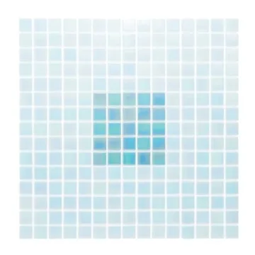 URBN Light Sky Blue Iridescent Glass Tile Sample 4-1/3 in