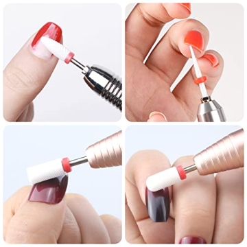 Homeet 10pcs Ceramic Nail Drill Bits for Perfect Nail Art