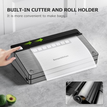 Bonsenkitchen Vacuum Sealer with Built-in Cutter and Bag Storage