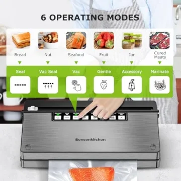 Bonsenkitchen Vacuum Sealer with Built-in Cutter and Bag Storage