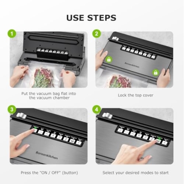 Bonsenkitchen Vacuum Sealer with Built-in Cutter and Bag Storage