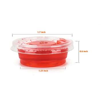 Golden Apple, 0.5-Ounce Clear Plastic Jello Shot Souffle Cups with Lids, Sampling Cup (125 Sets)…