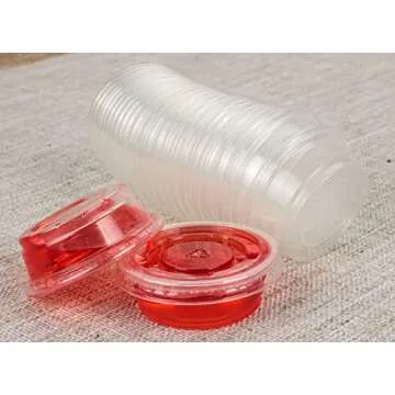 Durable 0.5-Ounce Clear Plastic Jello Shot Cups with Lids