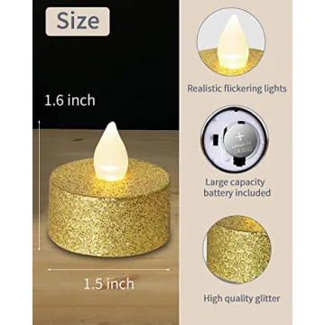 LOGUIDE Gold LED Tea Lights - Flameless Elegance for Your Events