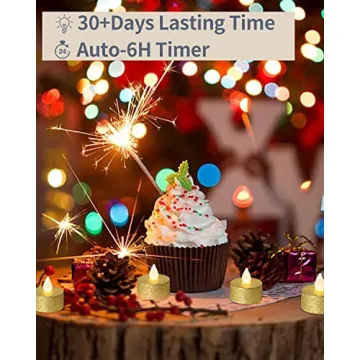 LOGUIDE Gold LED Tea Lights - Flameless Elegance for Your Events