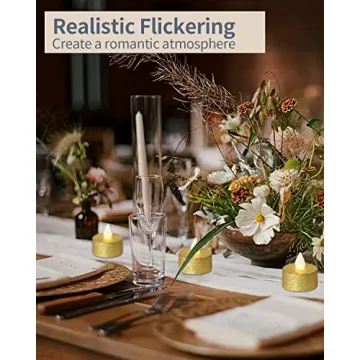 LOGUIDE Gold LED Tea Lights - Flameless Elegance for Your Events