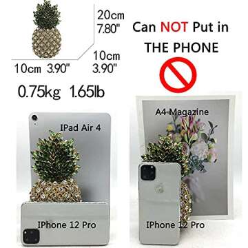 Boutique De FGG Pineapple Crystal Evening Bags and Clutches for Women Formal Dinner Purses Party Rhi...