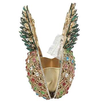 Boutique De FGG Pineapple Crystal Evening Bags and Clutches for Women Formal Dinner Purses Party Rhinestones Handbags (Multicoloured 3,Mini)