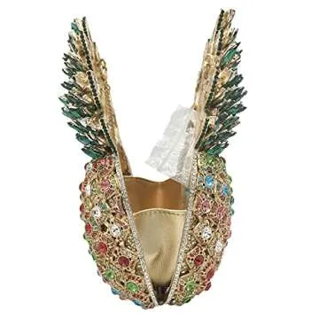 Boutique De FGG Pineapple Crystal Evening Bags and Clutches for Women Formal Dinner Purses Party Rhinestones Handbags (Multicoloured 3,Mini)