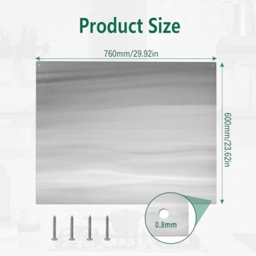 Stainless Steel Stove Backsplash Panel Ultra-Thin, Easy Install and Heat Resistant 30" x 24"