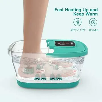 Relaxing Foot Spa with Heat & Shiatsu Massage Rollers